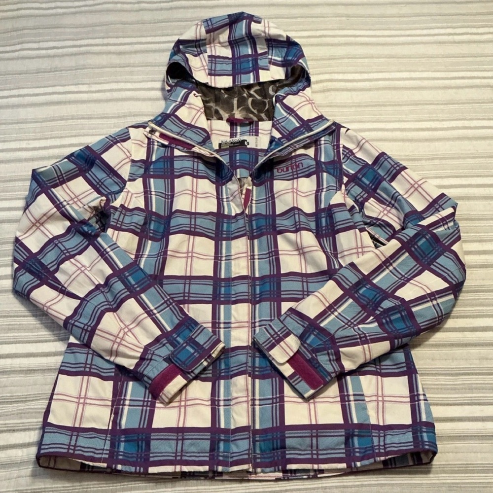 Burton Women's DryRide 2L Hooded Plaid Ski and Snowboard Jacket Size Medium